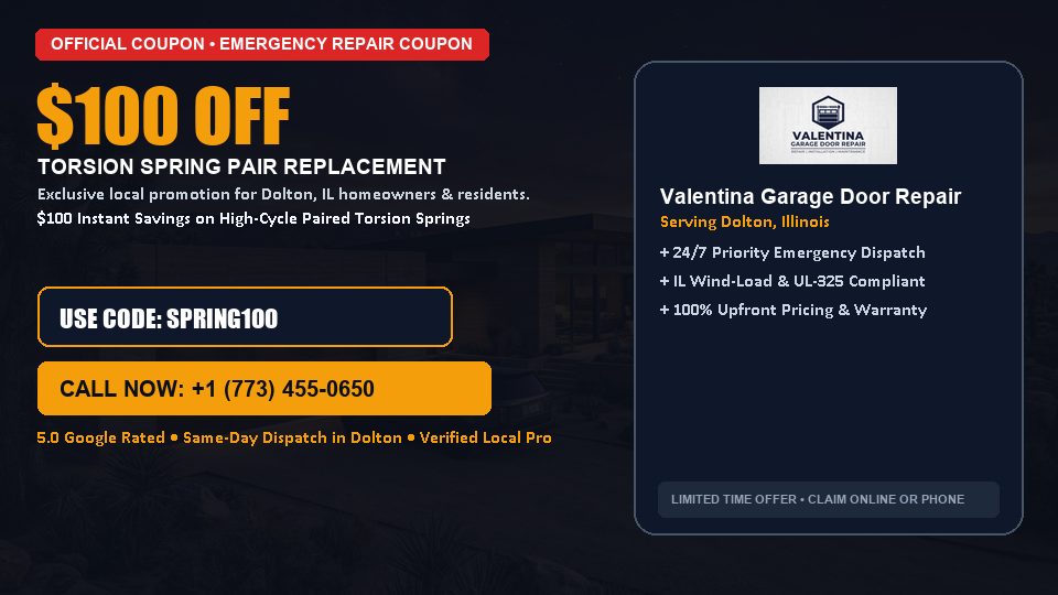 Valentina Garage Door Repair $100 OFF Dual Torsion Spring Replacement
